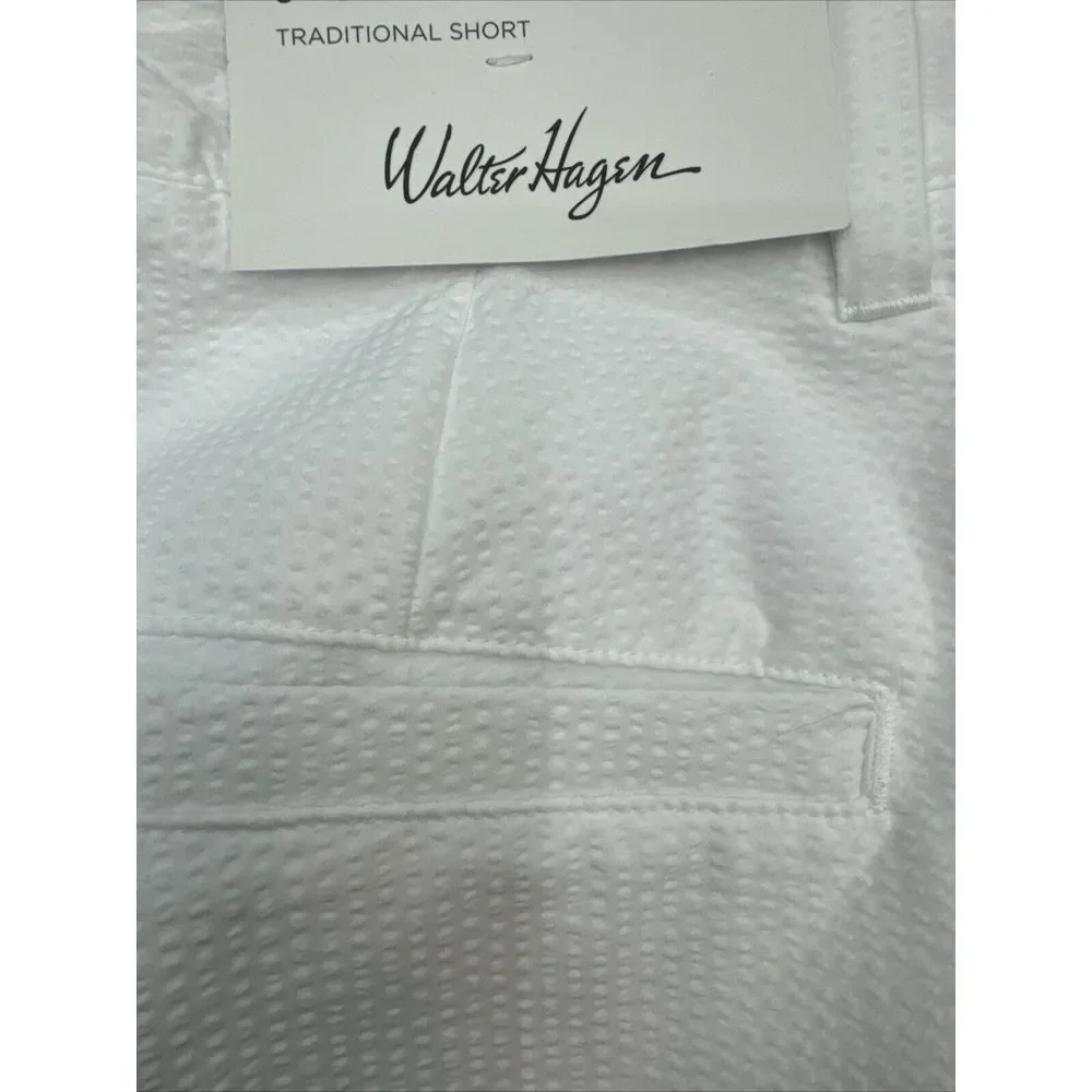 New Walter Hagen Shorts Womens White Seersucker Clubhouse 5